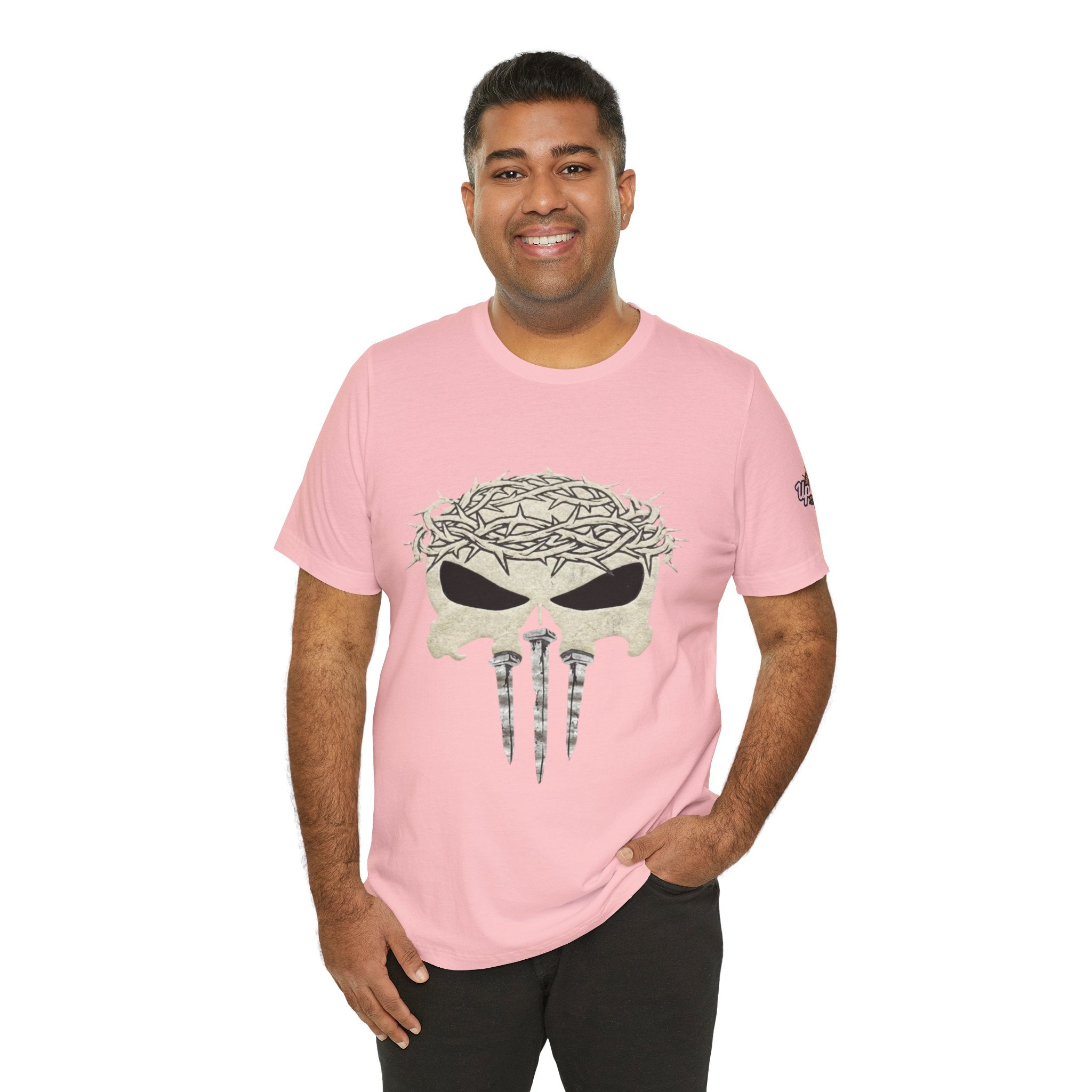 Christian Skull T-shirt - Crown of Thorns & Nails - Warrior Faith T-shirt Printify