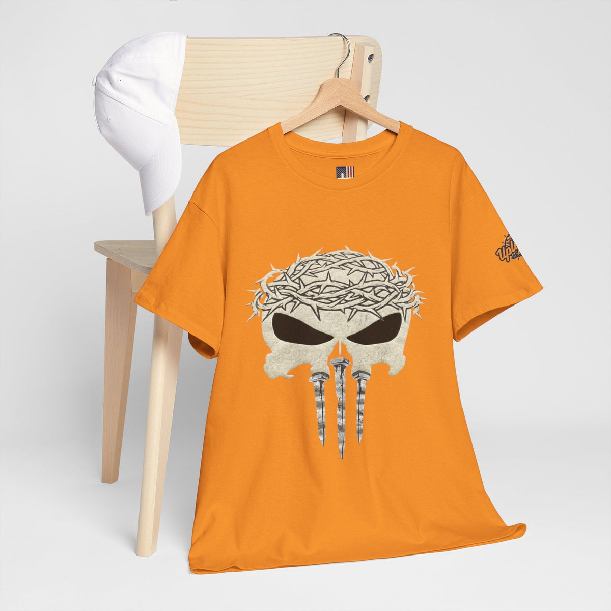 Christian Skull T-shirt - Crown of Thorns & Nails - Warrior Faith T-shirt Printify