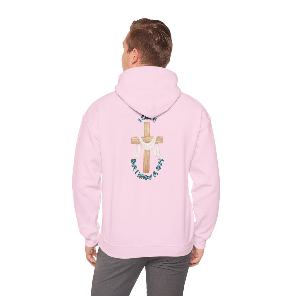 I Can’t, But I Know a Guy Hoodie – Jesus Cross Christian Hoodie for Cozy Faith Printify