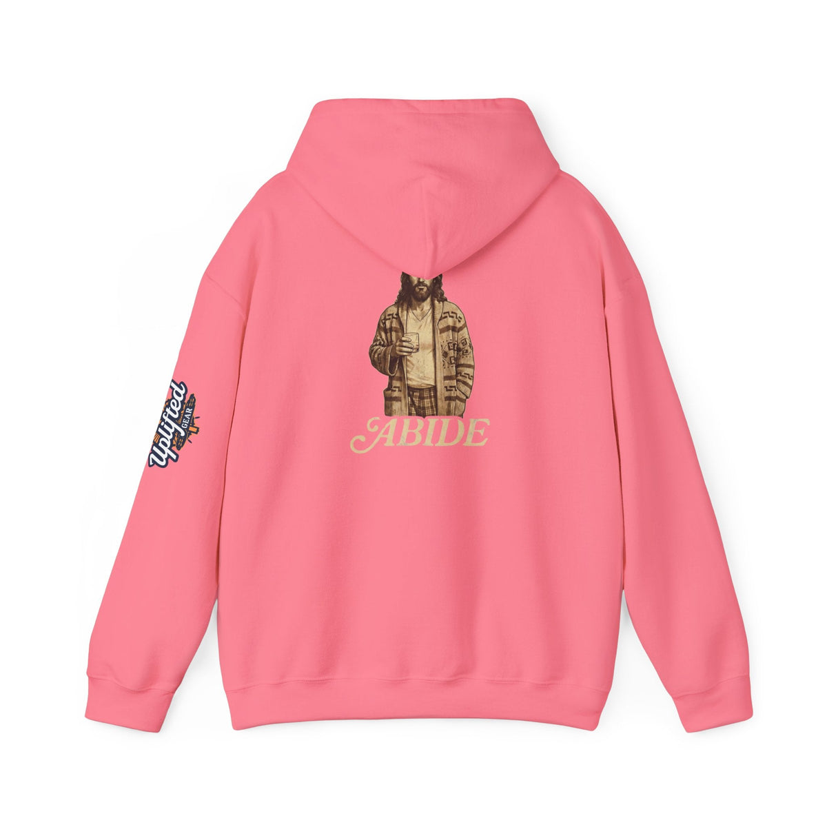 Abide Jesus Hoodie — Vintage 'The Dude' Religious Graphic Hoodie Printify