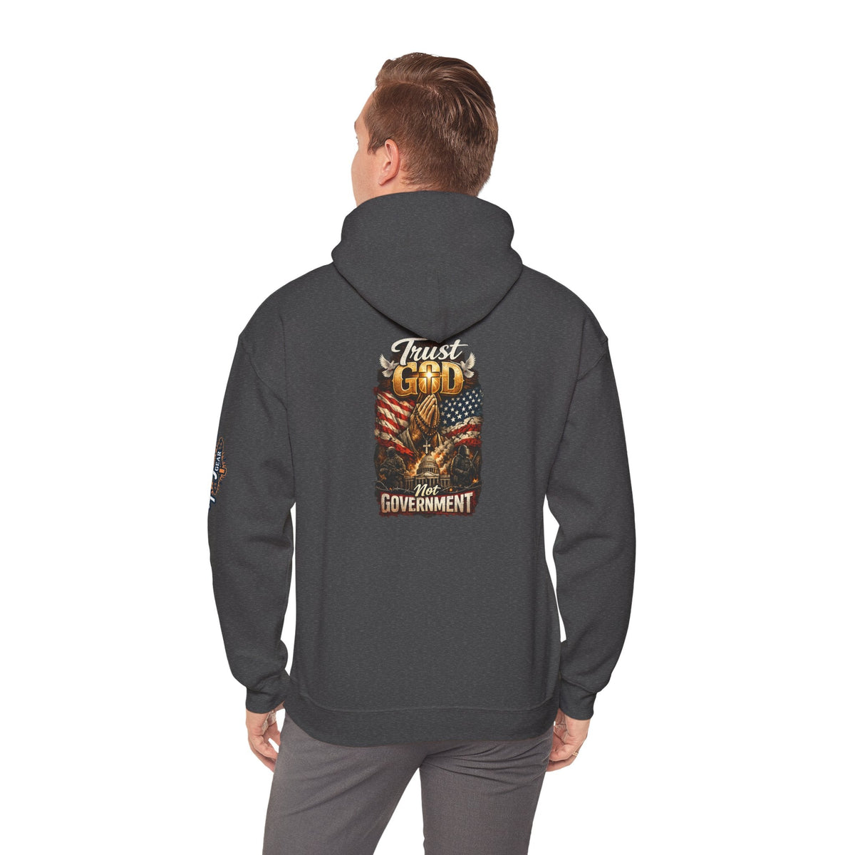 Trust God Not Government Hoodie — Vintage Patriotic Christian Hoodie Printify