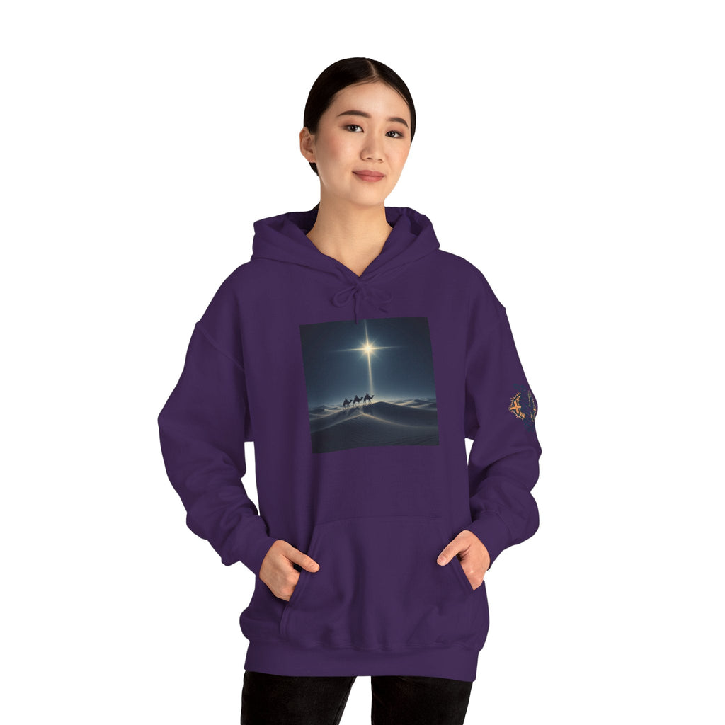 3 Wise Men Hoodie – Magi Camels Nativity Journey Christian Christmas Sweatshirt for Epiphany Faith & Holy Night Printify