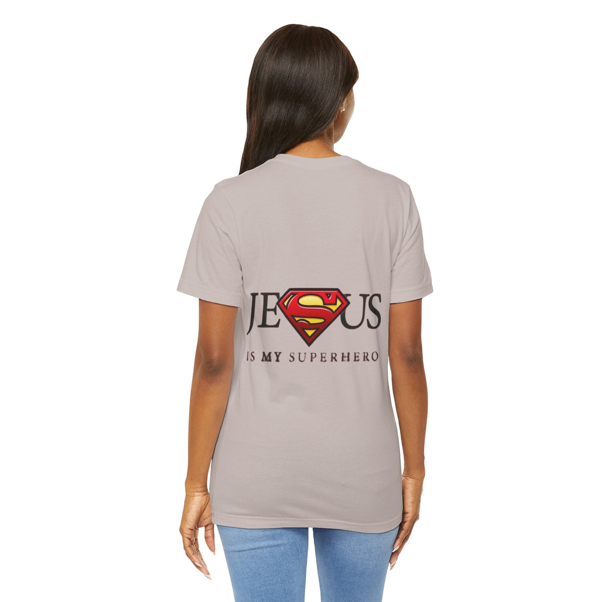 Jesus Is My Superhero T-Shirt — Faith-Based Superman-Inspired Tee Printify