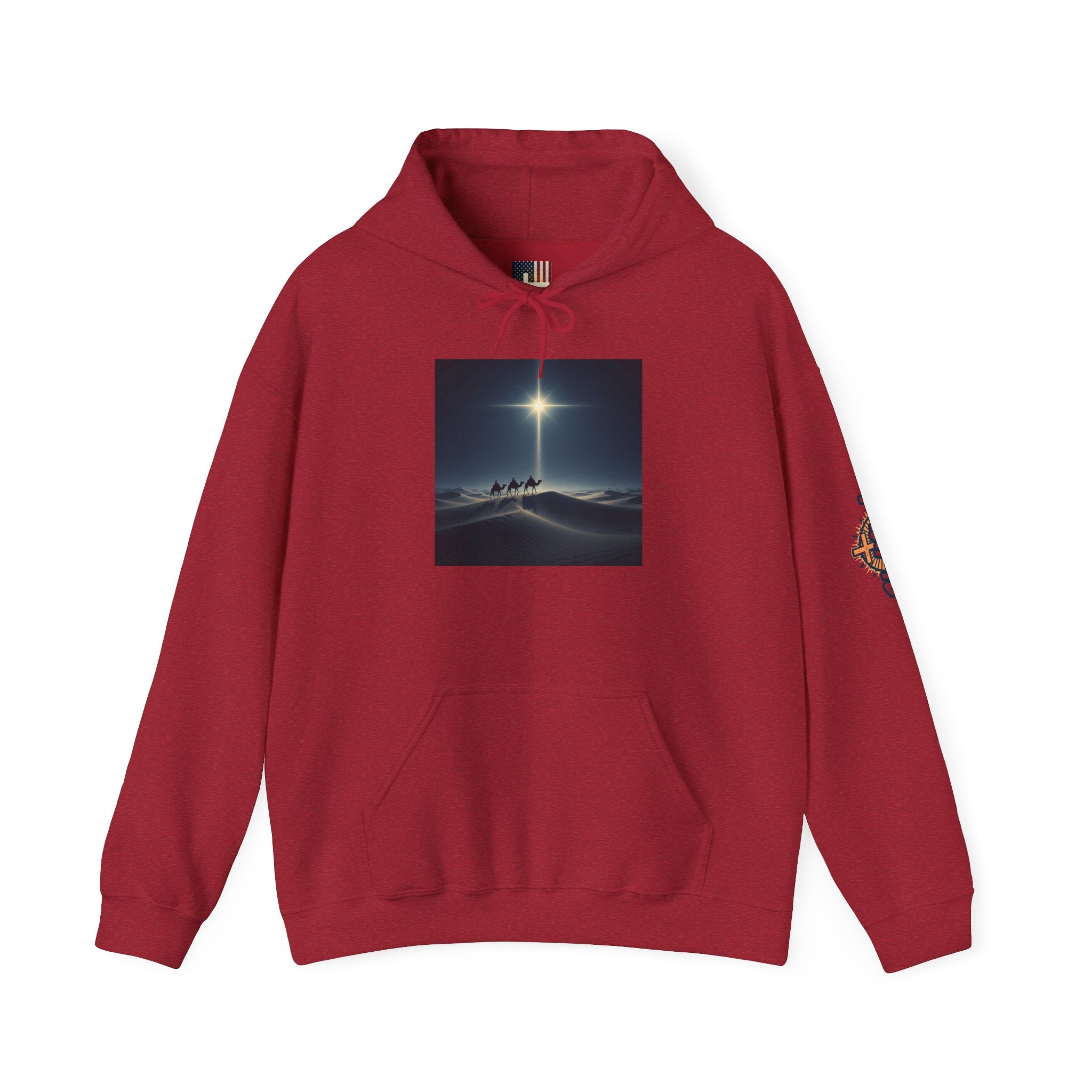 3 Wise Men Hoodie – Magi Camels Nativity Journey Christian Christmas Sweatshirt for Epiphany Faith & Holy Night Printify