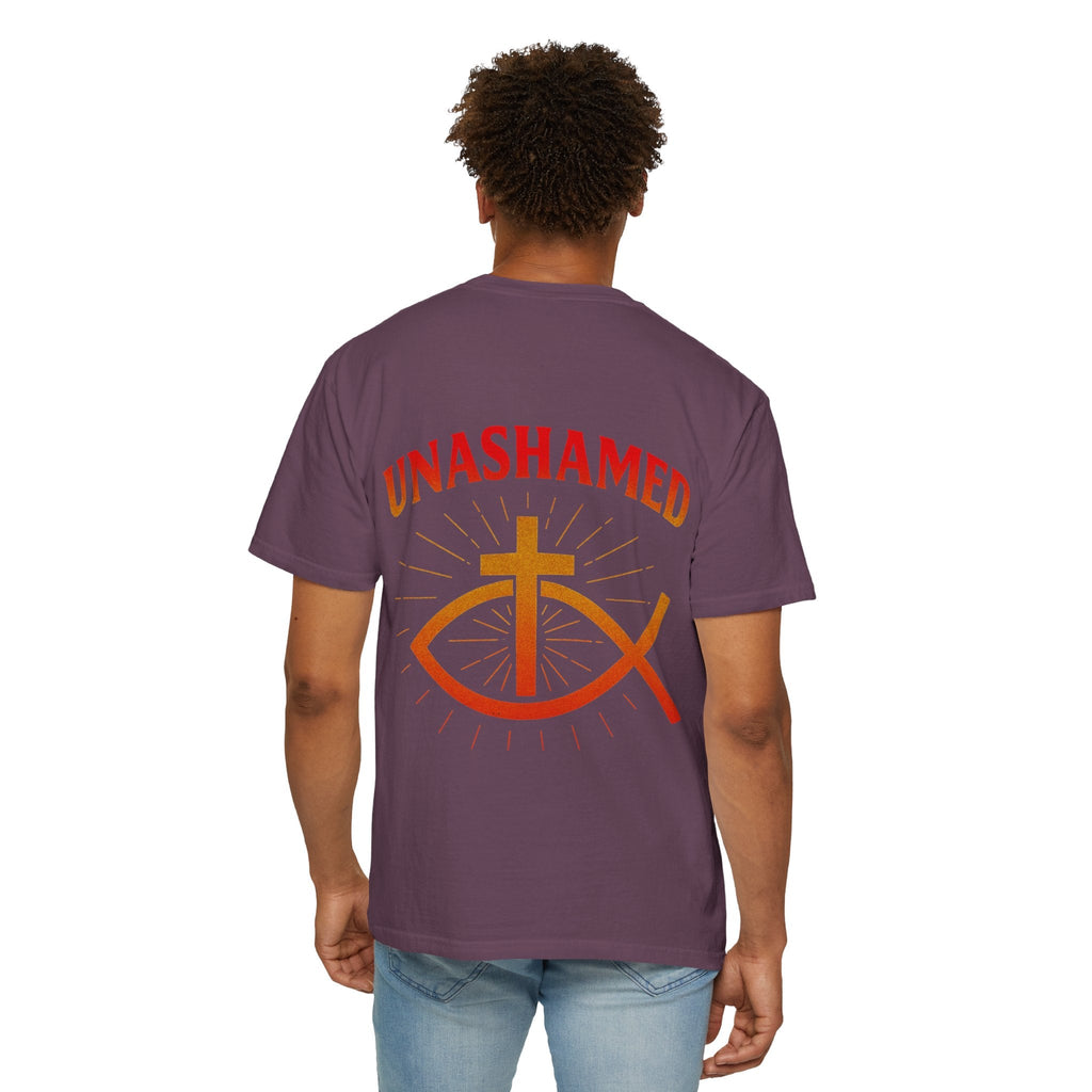 Unashamed T-shirt – Ichthys Jesus Fish & Cross Christian Sweatshirt for Romans 1:16 Bold Faith Printify