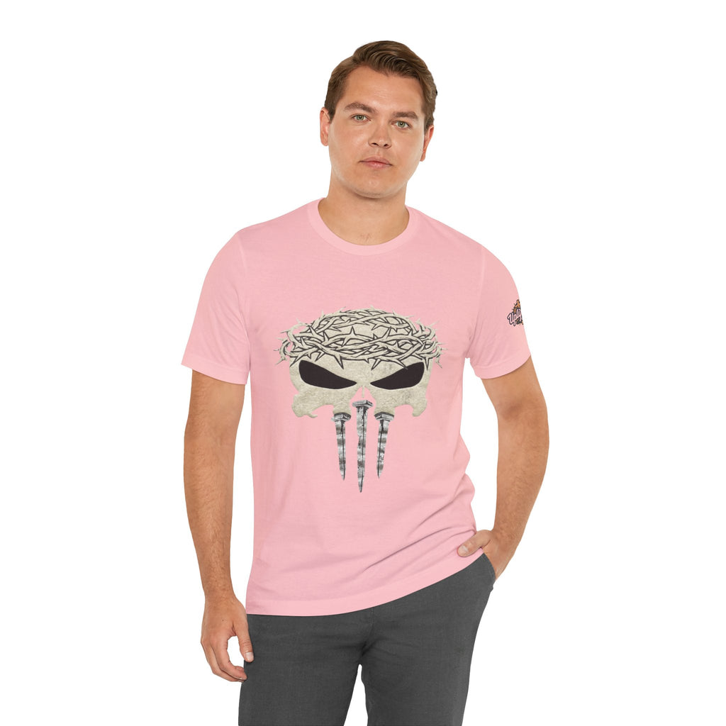 Christian Skull T-shirt - Crown of Thorns & Nails - Warrior Faith T-shirt Printify