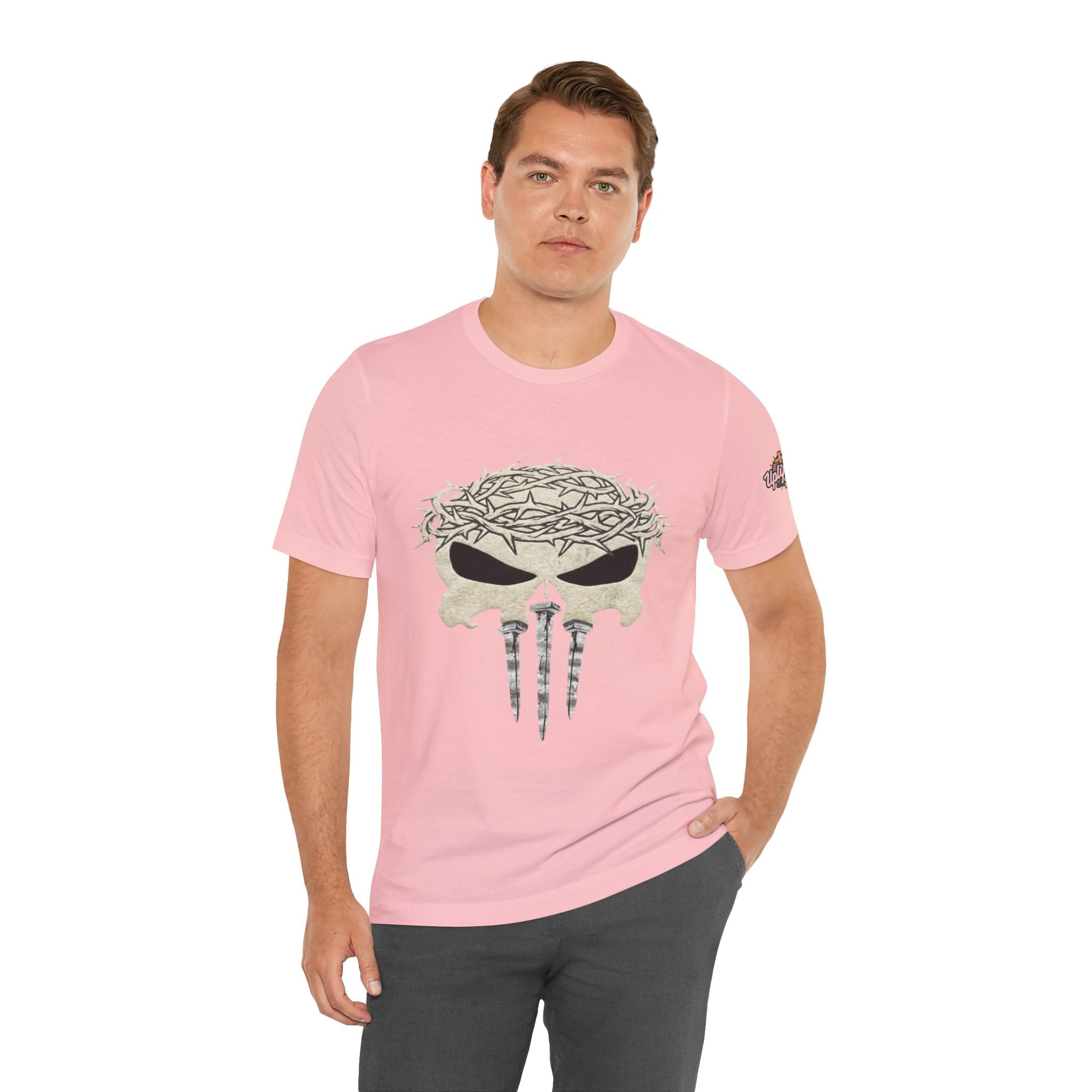 Christian Skull T-shirt - Crown of Thorns & Nails - Warrior Faith T-shirt Printify