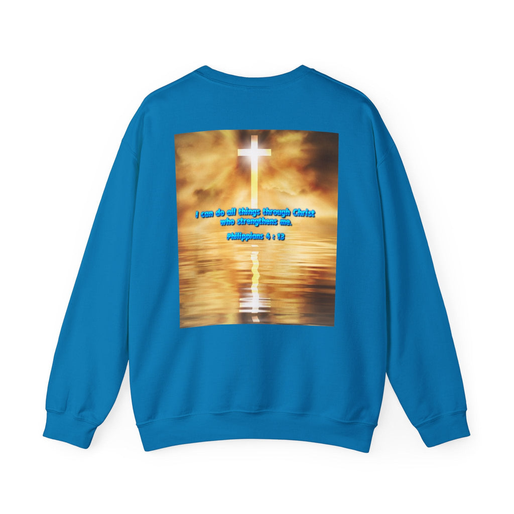 Bible Verse Heavy Blend™ Crewneck Sweatshirt Unisex  - Philippians 4 : 13 Printify