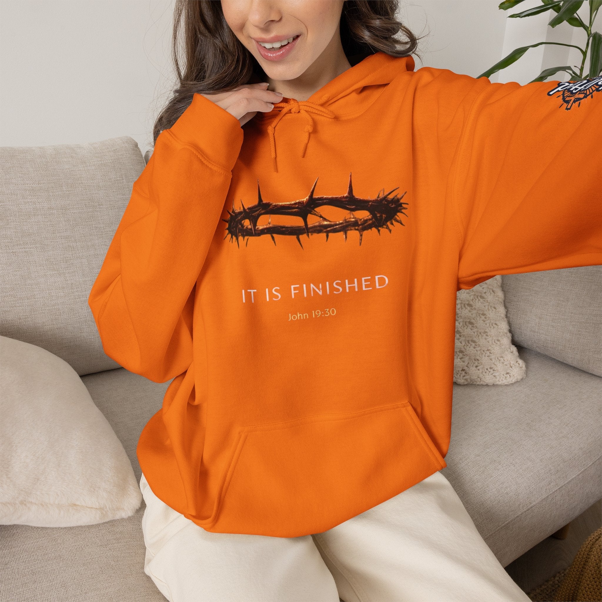 It Is Finished Crown of Thorns Hoodie — Christian John 19:30 Faith Hoodie Printify