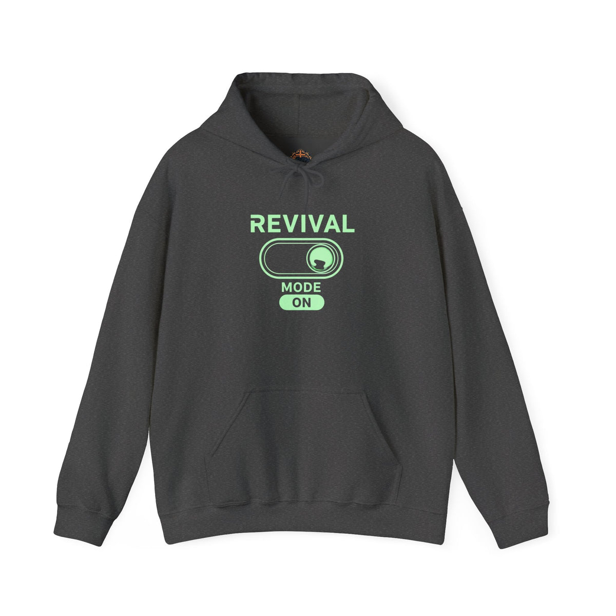 🔥 Revival Mode: ON – Christian Techwear Hoodie | Glowing Green Faith Switch | Futuristic Jesus Shirt | Activate Your Spiritual Awakening | Uplifted Gear Printify