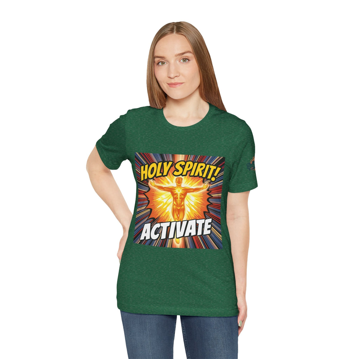 Holy Spirit Activate T-shirt – Superhero Christian T-shirt with Vibrant Power-Up Design for Faith-Fueled Boldness Printify