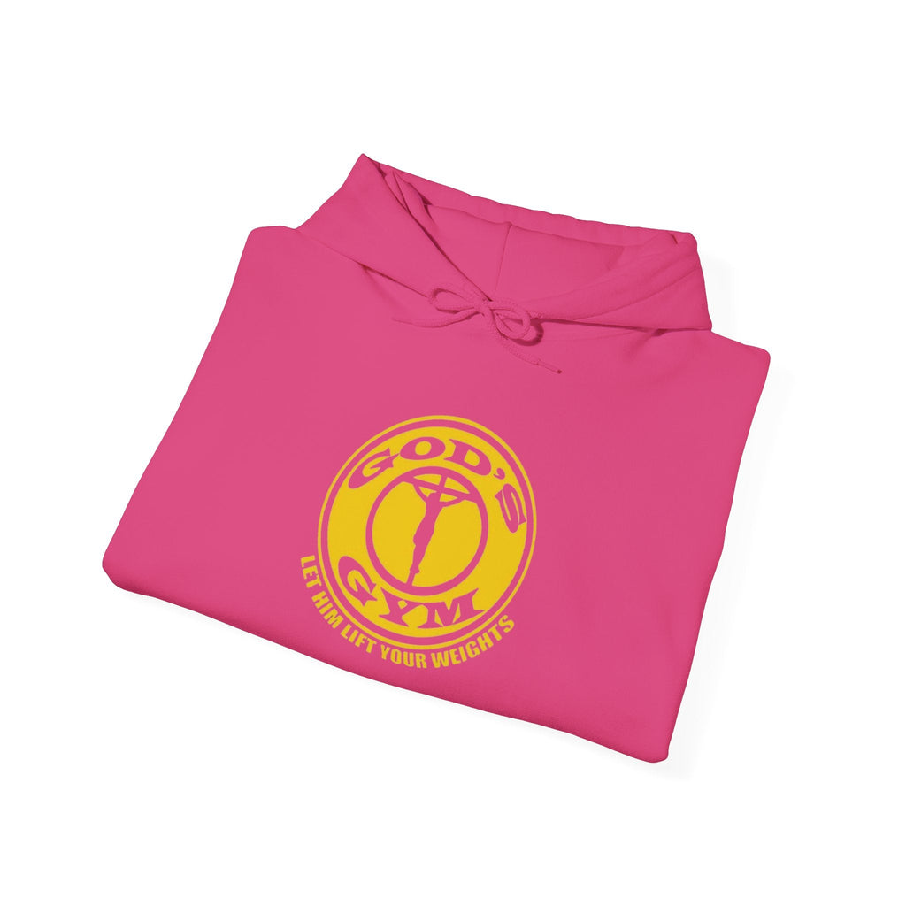 God's Gym Hoodie — "Let Him Lift Your Weights" Christian Fitness Hoodie Printify