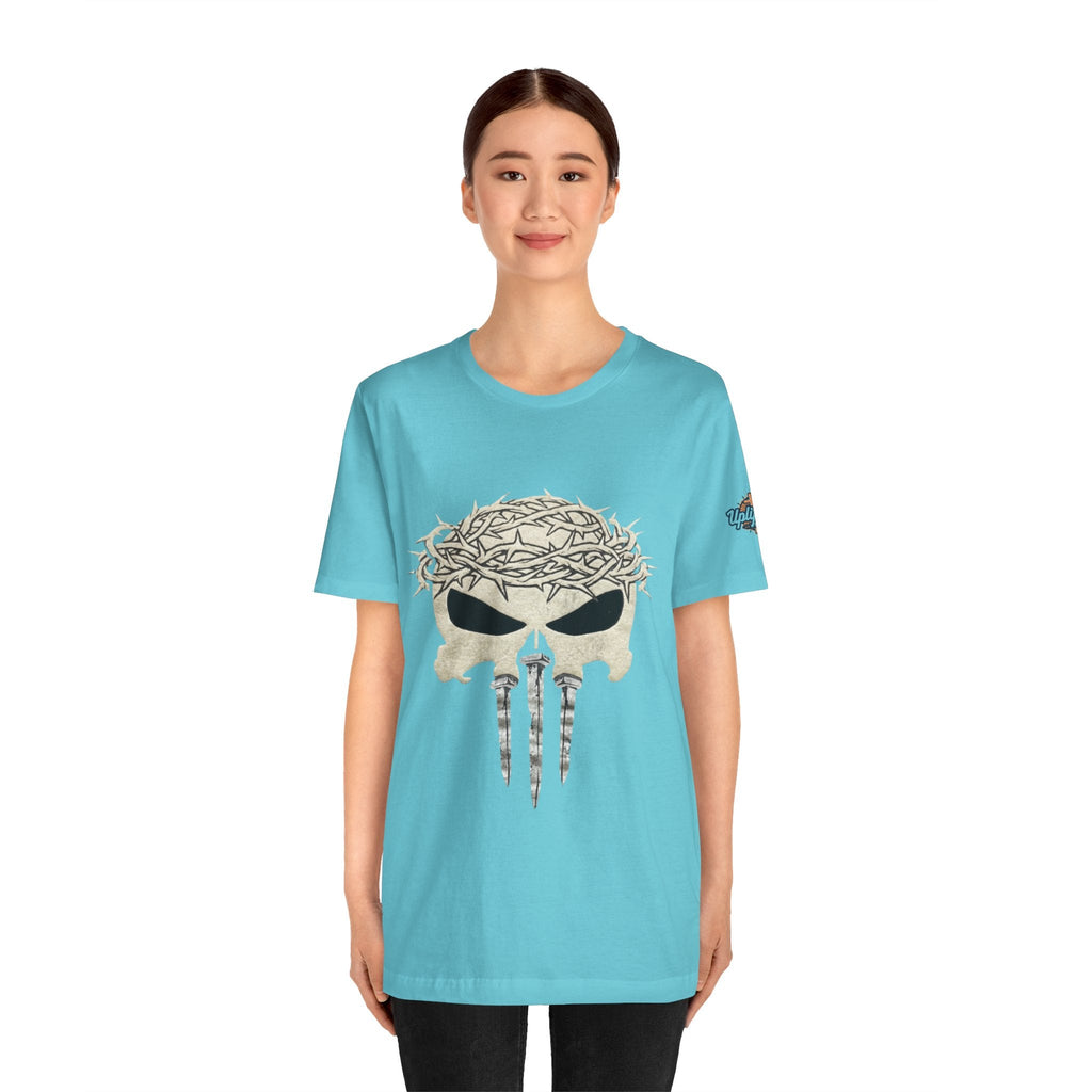 Christian Skull T-shirt - Crown of Thorns & Nails - Warrior Faith T-shirt Printify