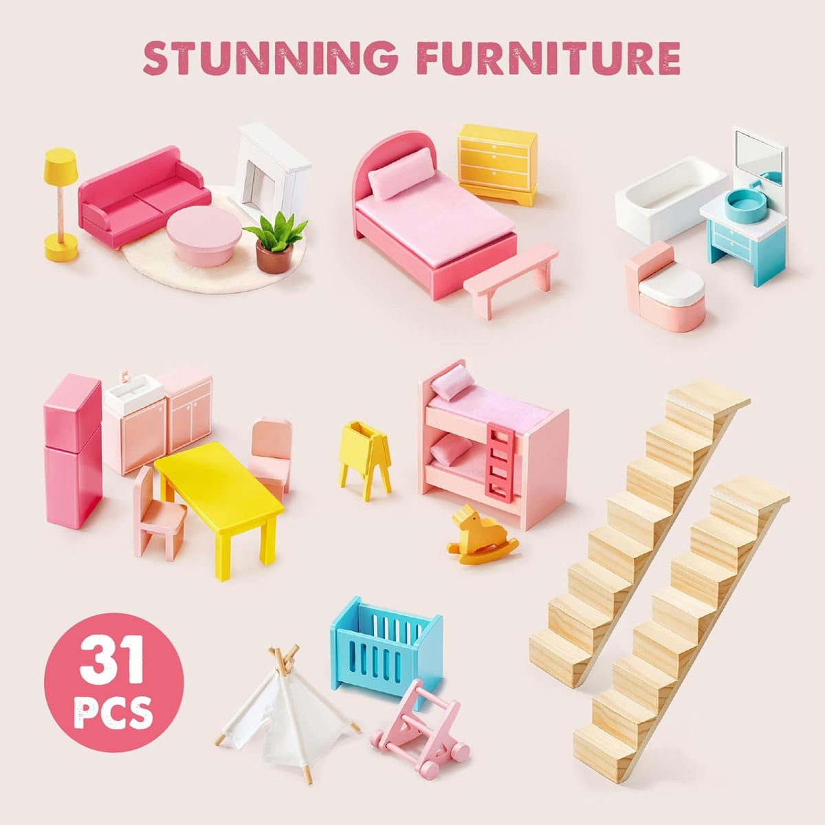Tiny Land® Sweetwood Love Dollhouse without Dolls Tiny Land INC