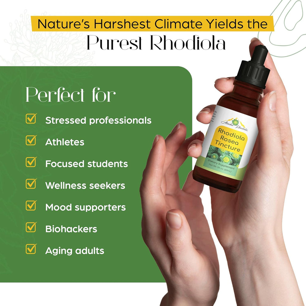 Rhodiola Rosea Tincture – Natural Stress & Energy Support (2 oz) Alaska Rhodiola