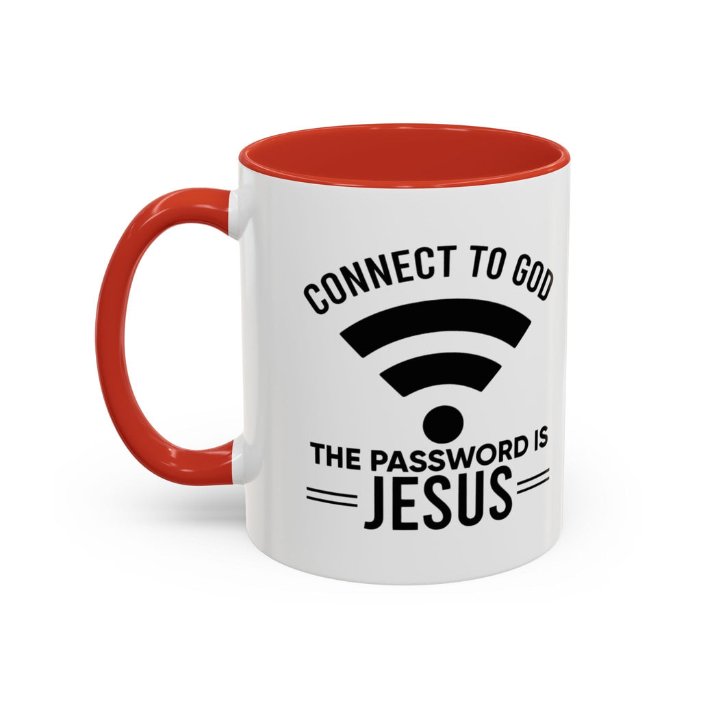 Connect to God Coffee Mug — "WIFI Password is Jesus" Funny Christian Faith Mug Printify