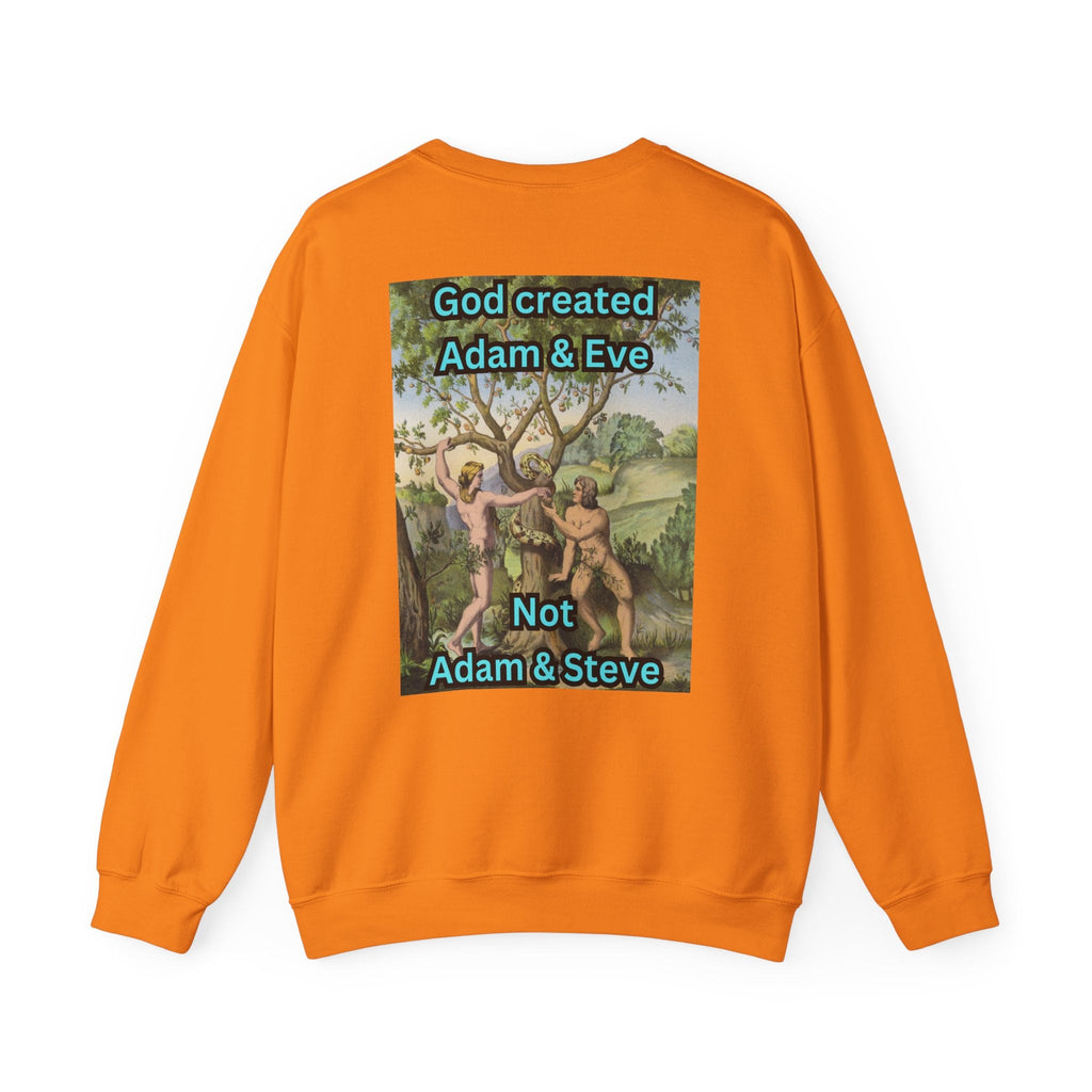 God Created Adam and Eve Sweatshirt – Biblical Truth Christian Sweatshirt for Unshakable Faith Printify