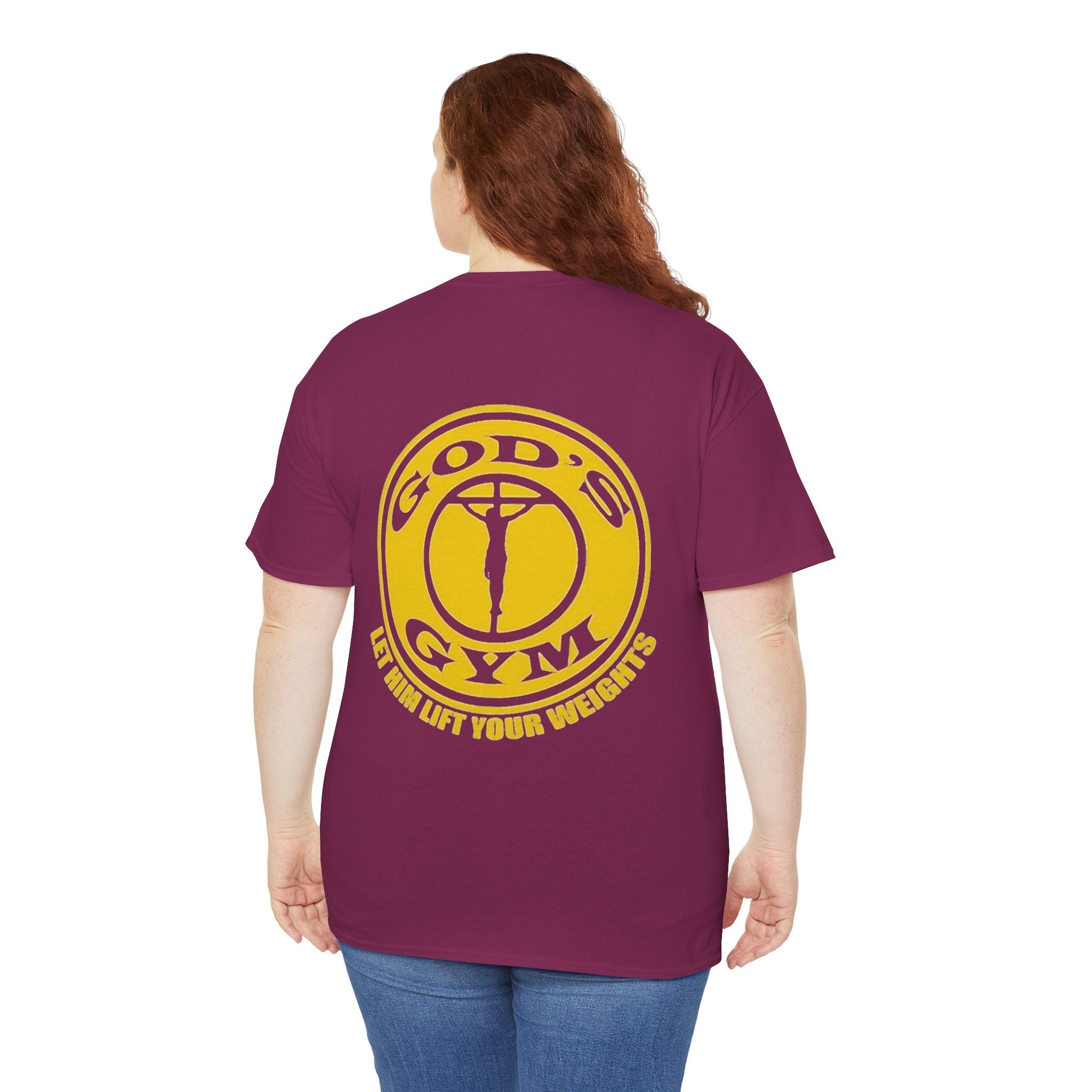 God's Gym T-Shirt — "Let Him Lift Your Weights" Christian Fitness Tee Printify