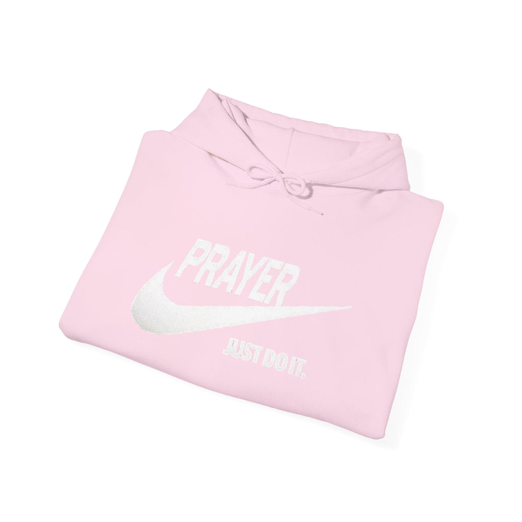 Prayer Just Do It Hoodie - Funny Christian Nike Parody Hoodie - Faith Gear Printify