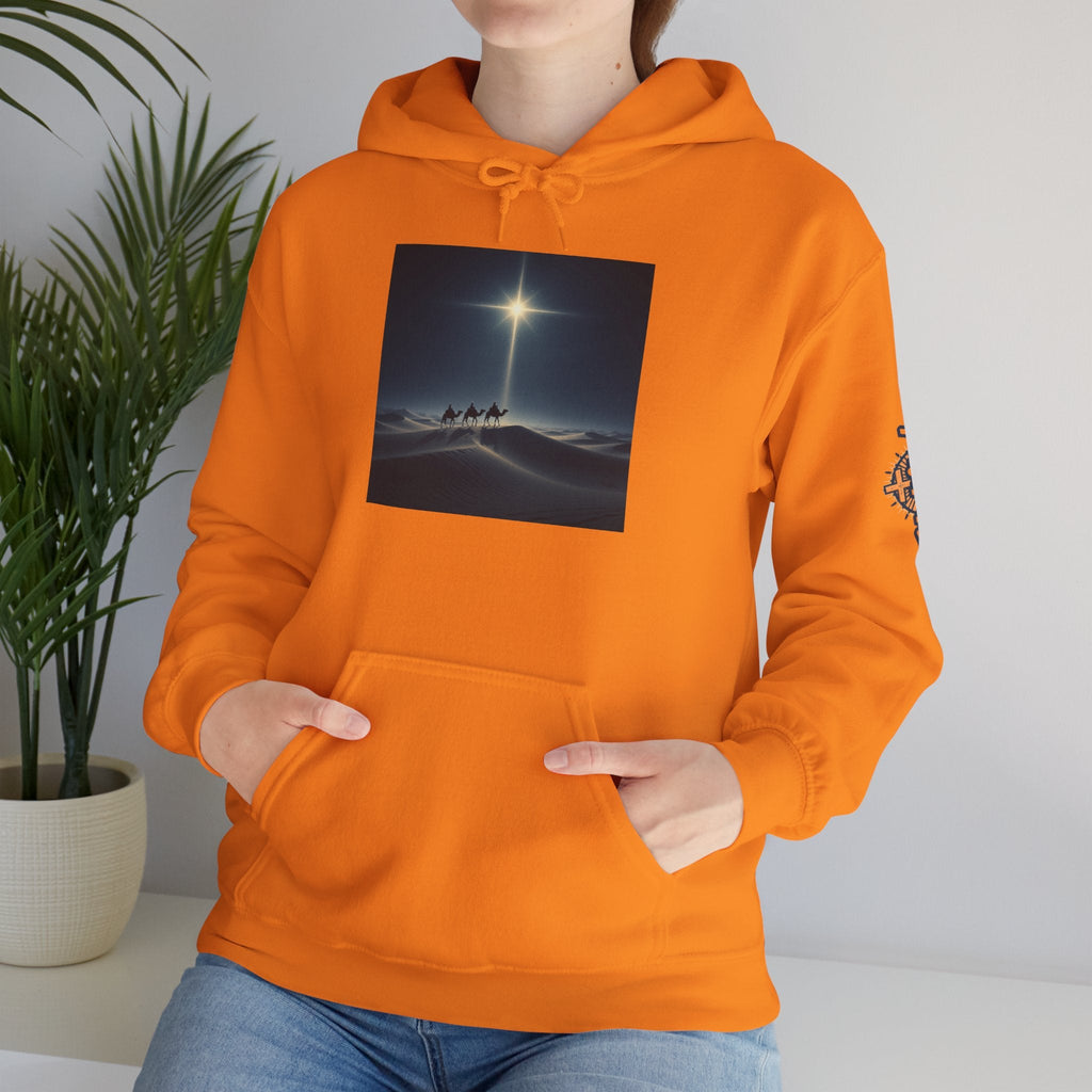 3 Wise Men Hoodie – Magi Camels Nativity Journey Christian Christmas Sweatshirt for Epiphany Faith & Holy Night Printify