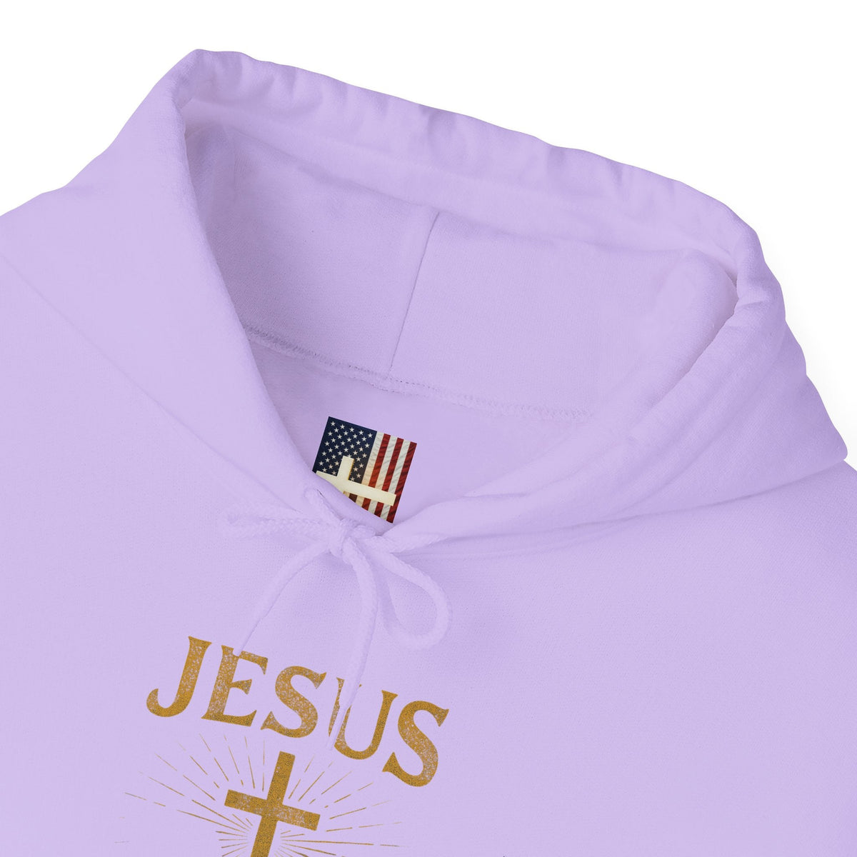 Jesus Saves Hoodie – Radiant Cross & Rays of Light Christian Sweatshirt for Eternal Hope & Faith Printify