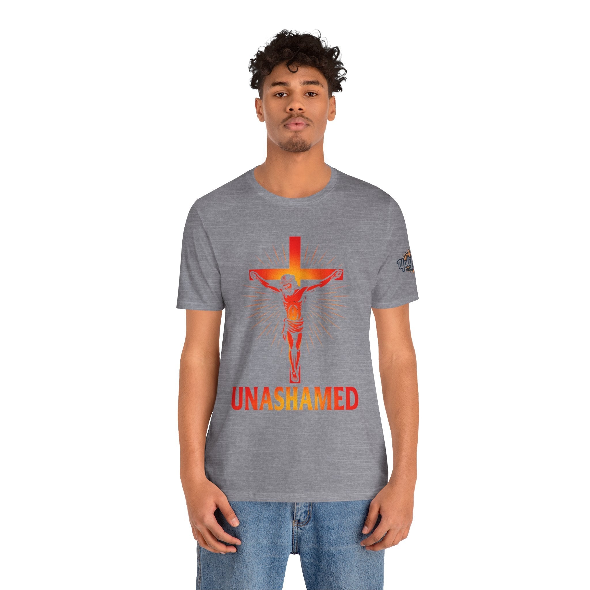 Unashamed T-shirt – Romans 1:16 Crucifixion Christian t-shirt for Bold Unwavering Faith Printify