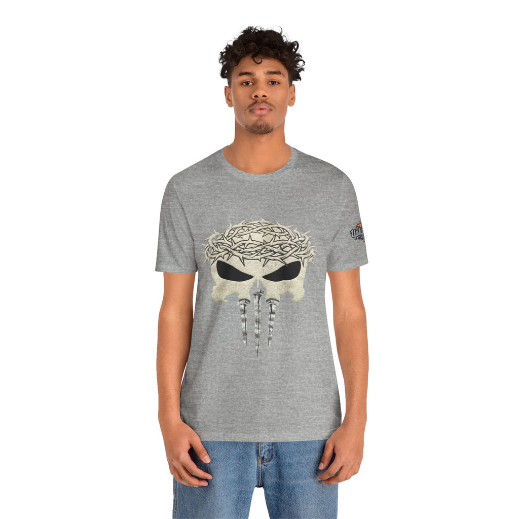 Christian Skull T-shirt - Crown of Thorns & Nails - Warrior Faith T-shirt Printify