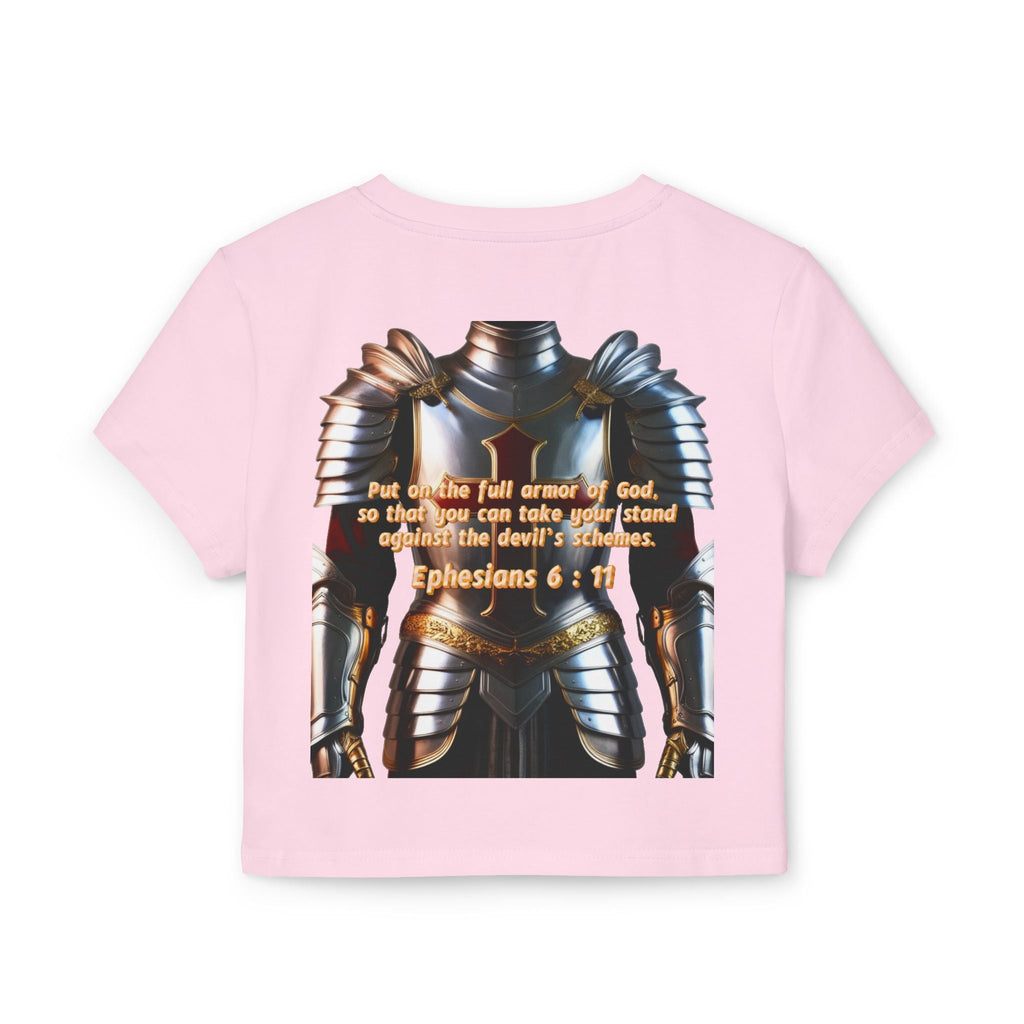 Women's Baby Tee - Ephesians 6:11 Bible Verse Religious Design Printify