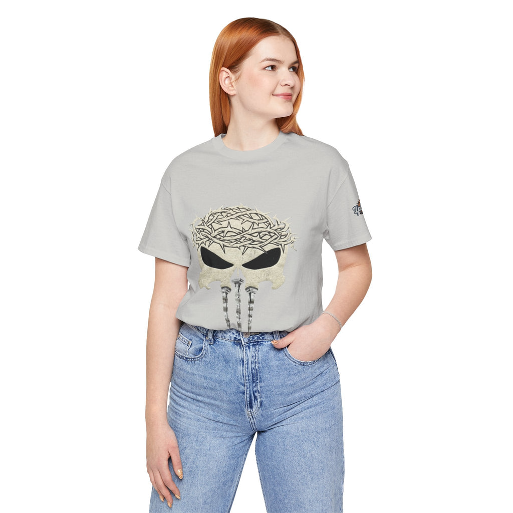 Christian Skull T-shirt - Crown of Thorns & Nails - Warrior Faith T-shirt Printify