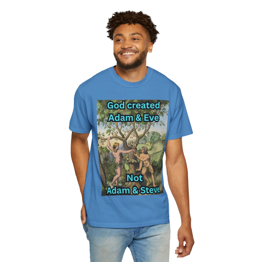 God Created Adam and Eve T-Shirt – Biblical Truth Christian Tee for Bold Faith Printify