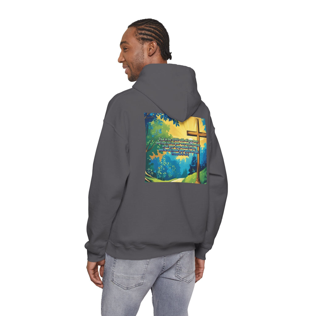 Trust in The Lord Proverbs 3:5-6 Biblical Design Unisex Heavy Blend™ Hooded Sweatshirt Printify
