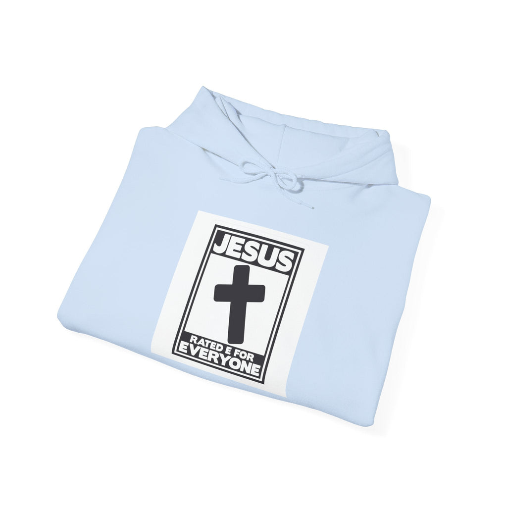 Jesus, Rated E for Everyone Hoodie - Gamer Faith Hoodie - Christian Video Game Parody Printify