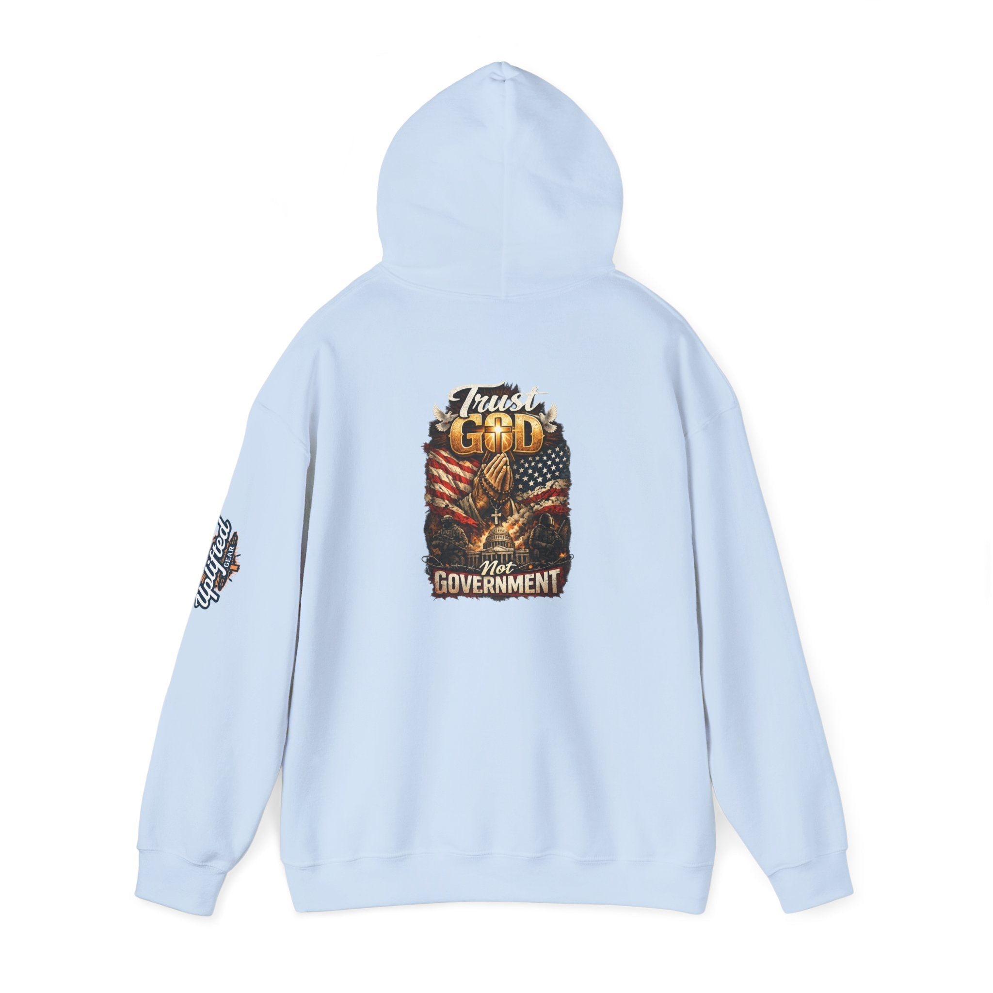 Trust God Not Government Hoodie — Vintage Patriotic Christian Hoodie Printify