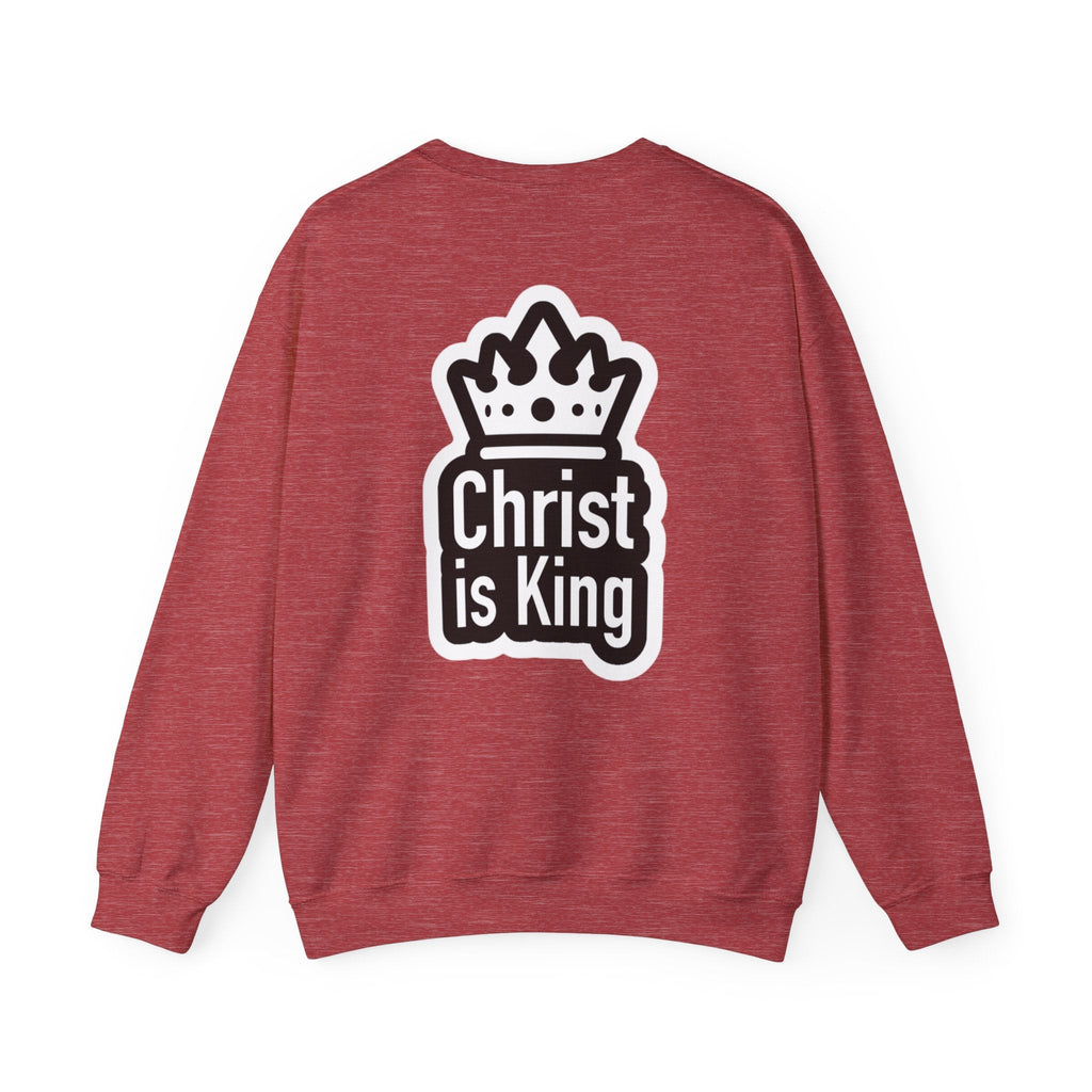 Christ is King Sweatshirt – Bold Crown & Cross Christian Hoodie for Unshakable Faith Printify