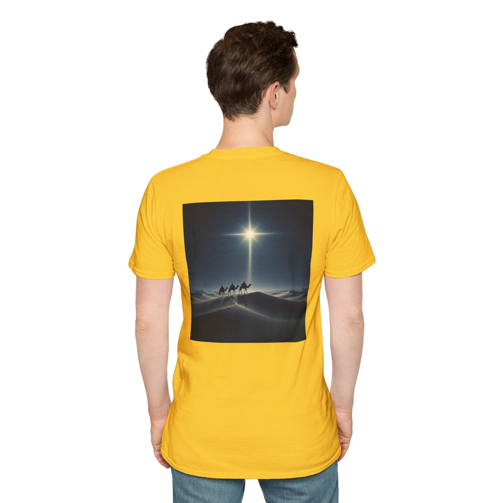 3 Wise Men T-shirt – Magi Camels Nativity Journey Christian Christmas T-shirt for Epiphany Faith & Holy Night Printify