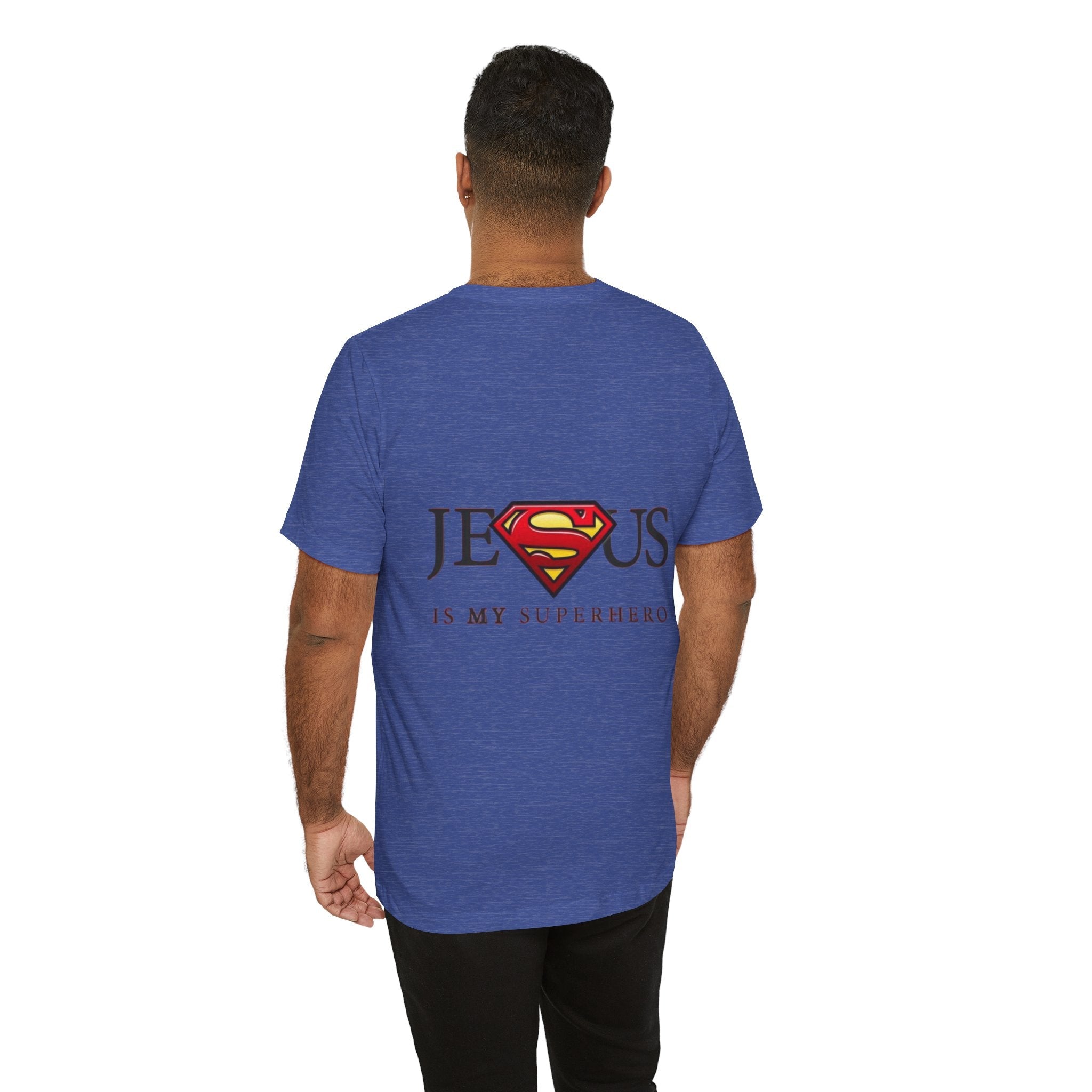 Jesus Is My Superhero T-Shirt — Faith-Based Superman-Inspired Tee Printify
