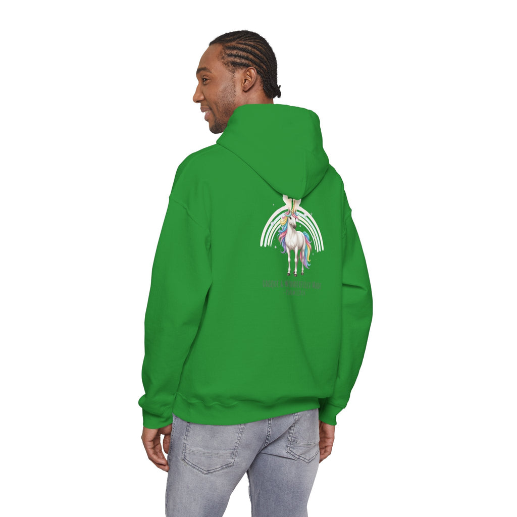 Unique Unicorn Hoodie – Rainbow Cross Psalm 139:14 Christian Hoodie for Wonderfully Made Printify