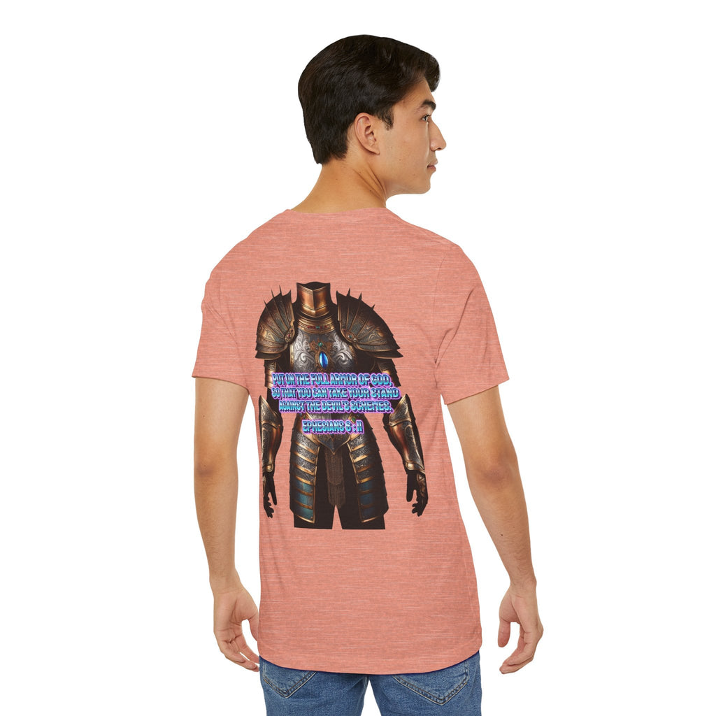 Religious Graphic Tee with Armor Of God Design Unisex Jersey Short Sleeve Tee Printify