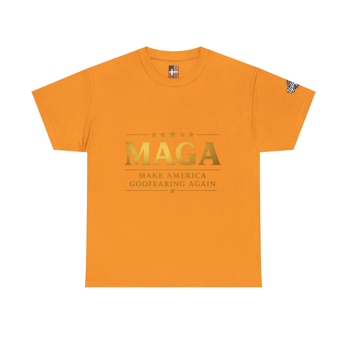 MAGA Gold Letter T-Shirt — "Make America Great Again" Printify