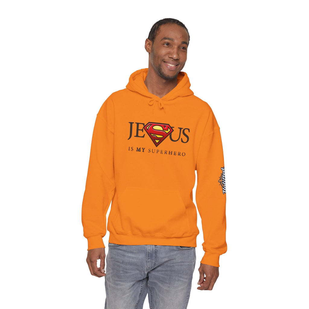 Jesus Is My Superhero Hoodie — Christian Faith Graphic Pullover Printify
