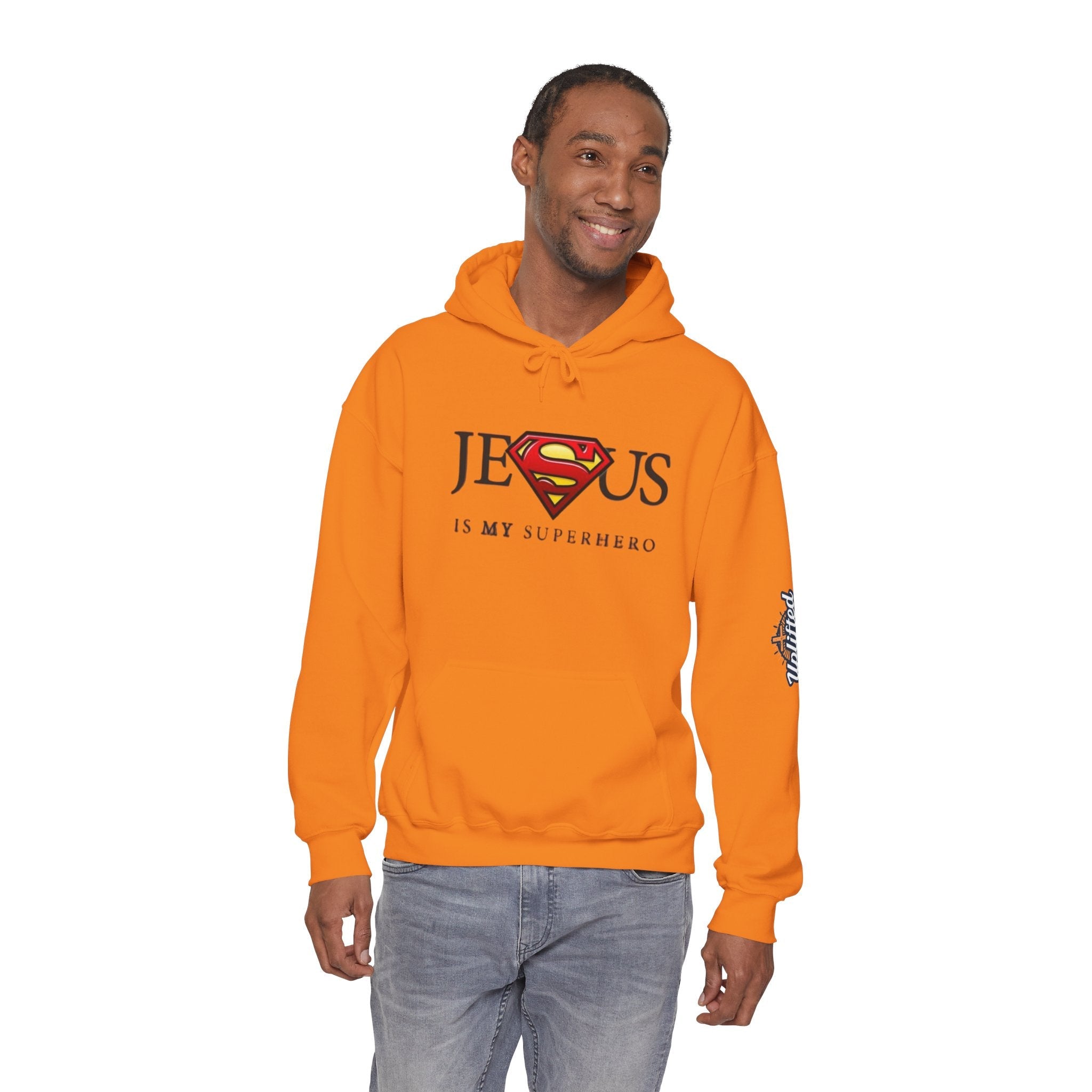 Jesus Is My Superhero Hoodie — Christian Faith Graphic Pullover Printify