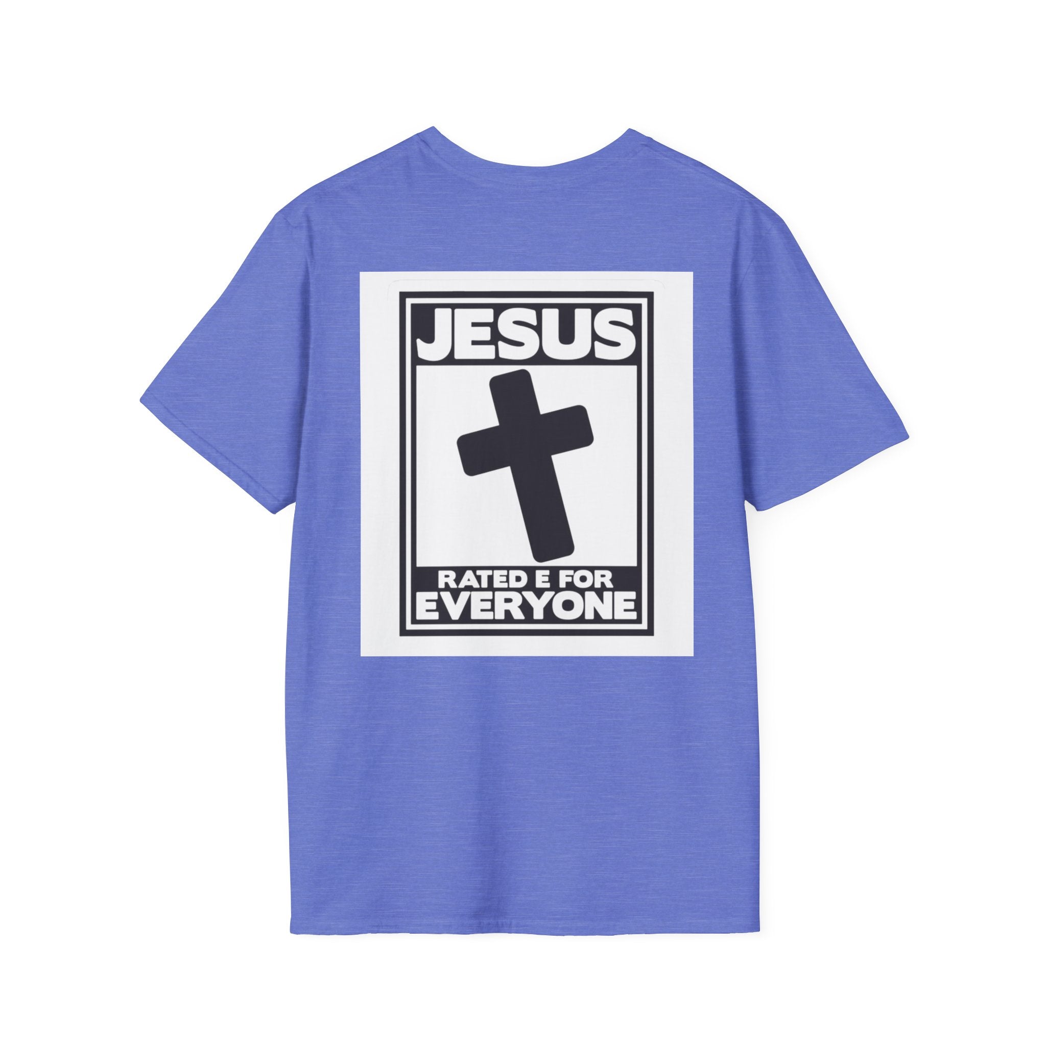 Jesus, Rated E for Everyone T-shirt - Gamer Faith T-shirt - Christian Video Game Parody Printify
