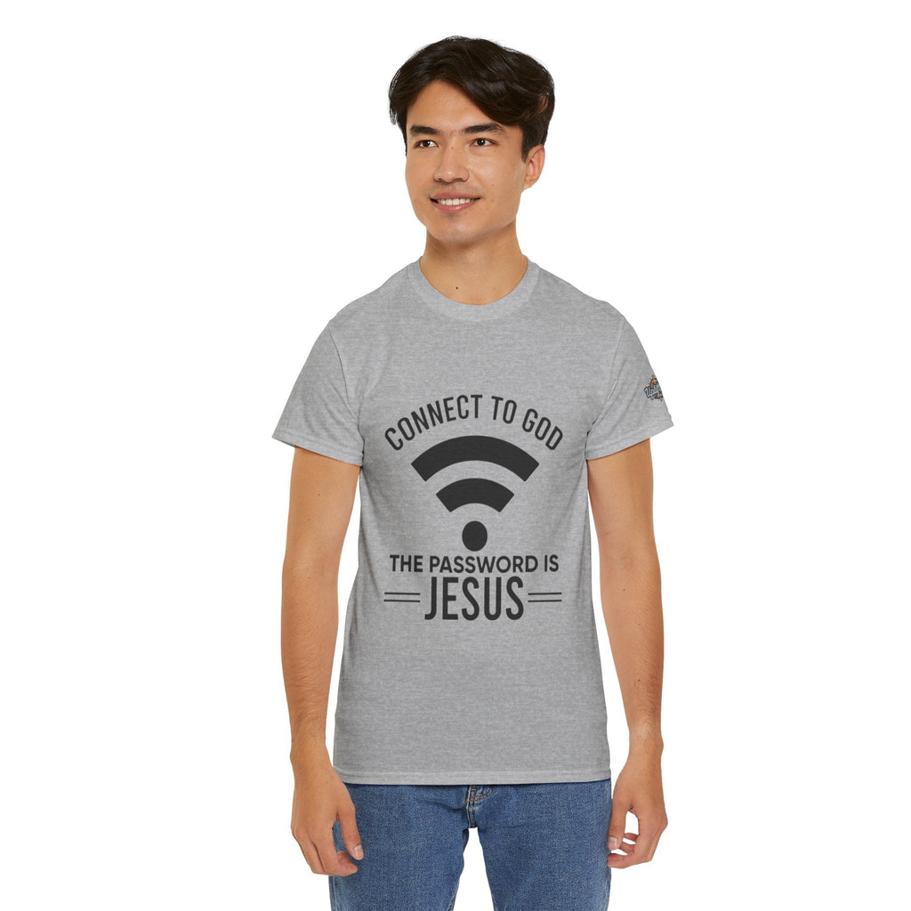 Connect to God T-shirt - WIFI Password is Jesus - Funny Christian Faith T-shirt Printify