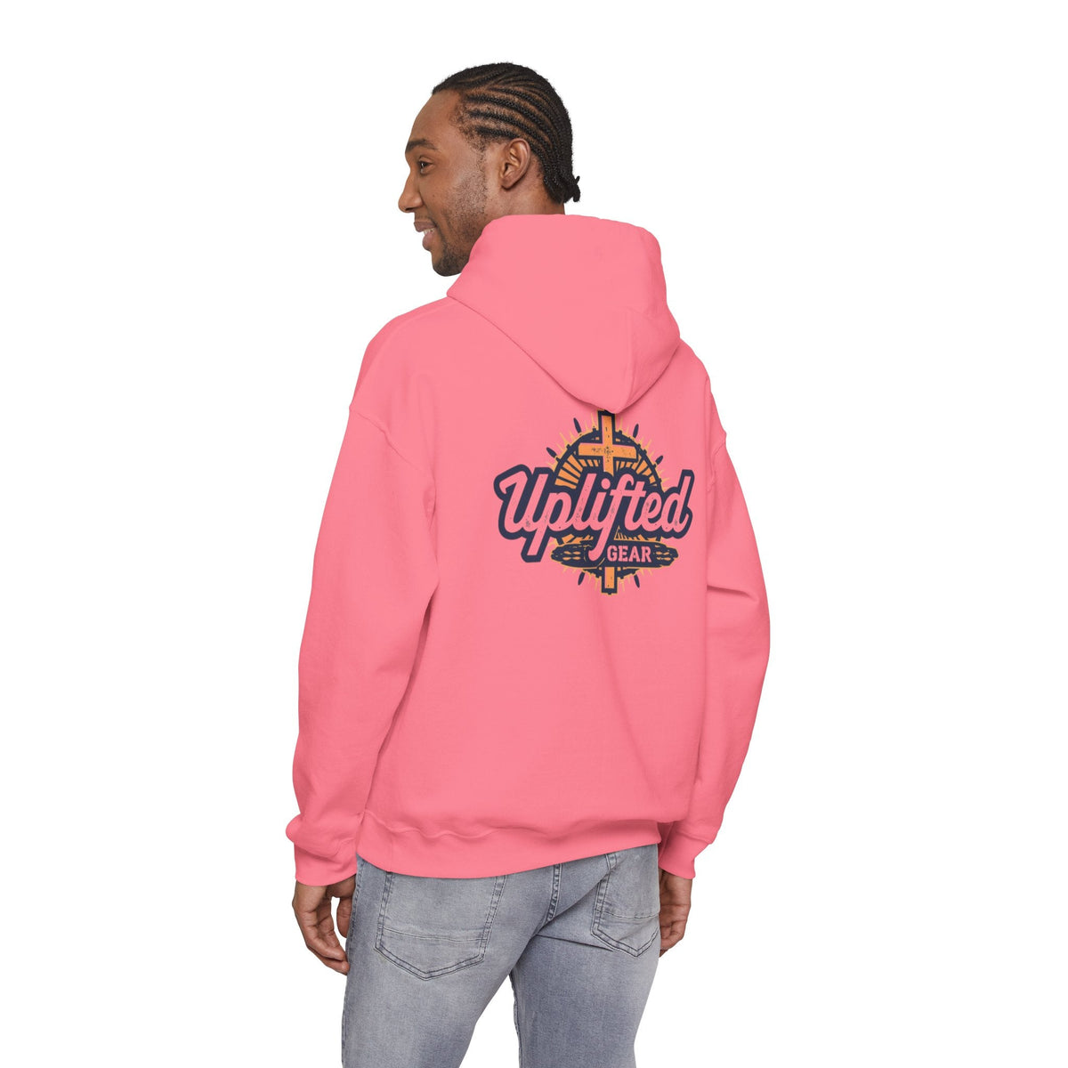 Uplifted Gear Christian Hoodie – Bold Logo Faith Hoodie for Inspired Living Printify