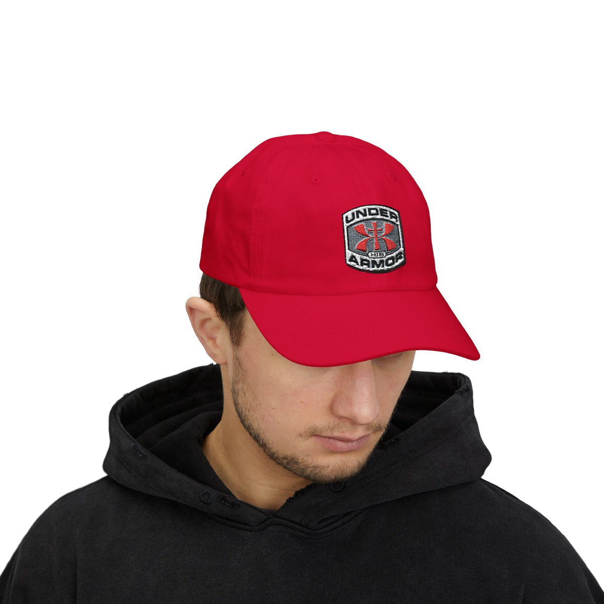 Under Armor Classic Dad Cap - Embroidered White Baseball Hat Printify