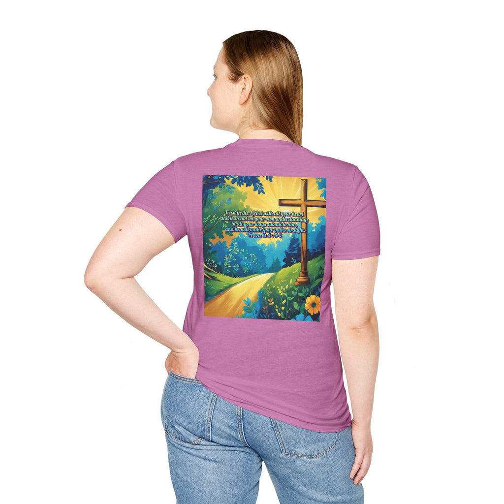Trust in The Lord Proverbs 3:5-6 Biblical Design Unisex Softstyle T-Shirt Printify