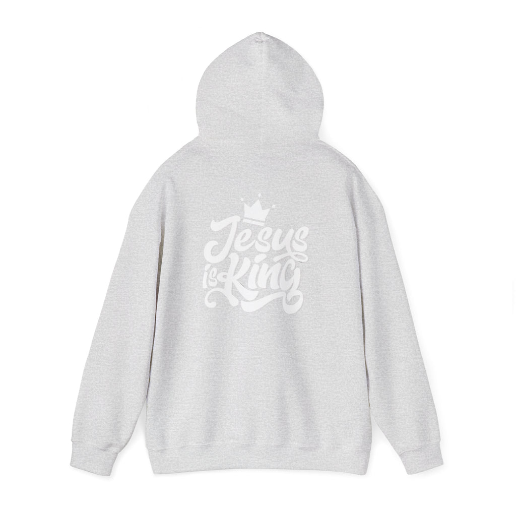 Jesus is King Hoodie – Bold Crown & Cross Christian Sweatshirt for Eternal Reign & Cozy Faith Printify