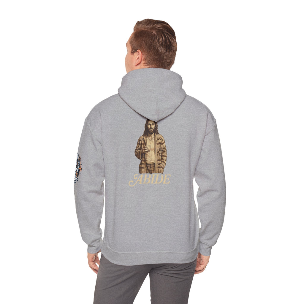 Abide Jesus Hoodie — Vintage 'The Dude' Religious Graphic Hoodie Printify