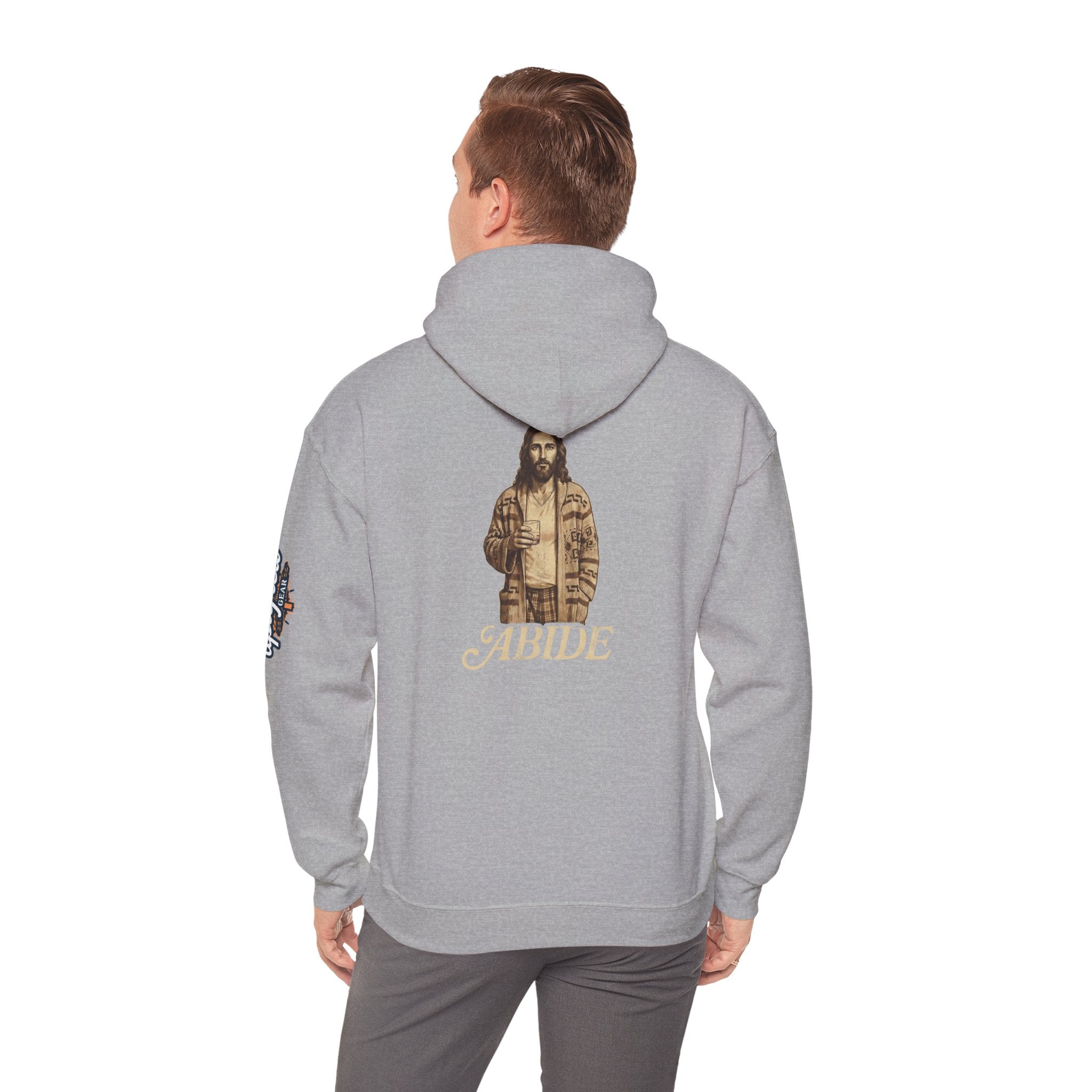 Abide Jesus Hoodie — Vintage 'The Dude' Religious Graphic Hoodie Printify