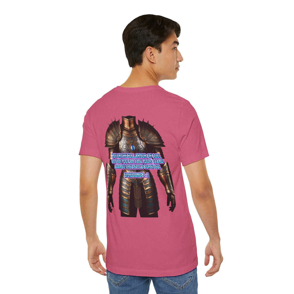 Religious Graphic Tee with Armor Of God Design Unisex Jersey Short Sleeve Tee Printify